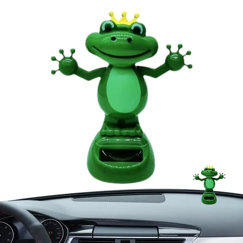 

car Solar Powered Frog decoration car Bobblehead Toy Shaking Hand Doll ornament Animated Bobble Dancer for car decoration