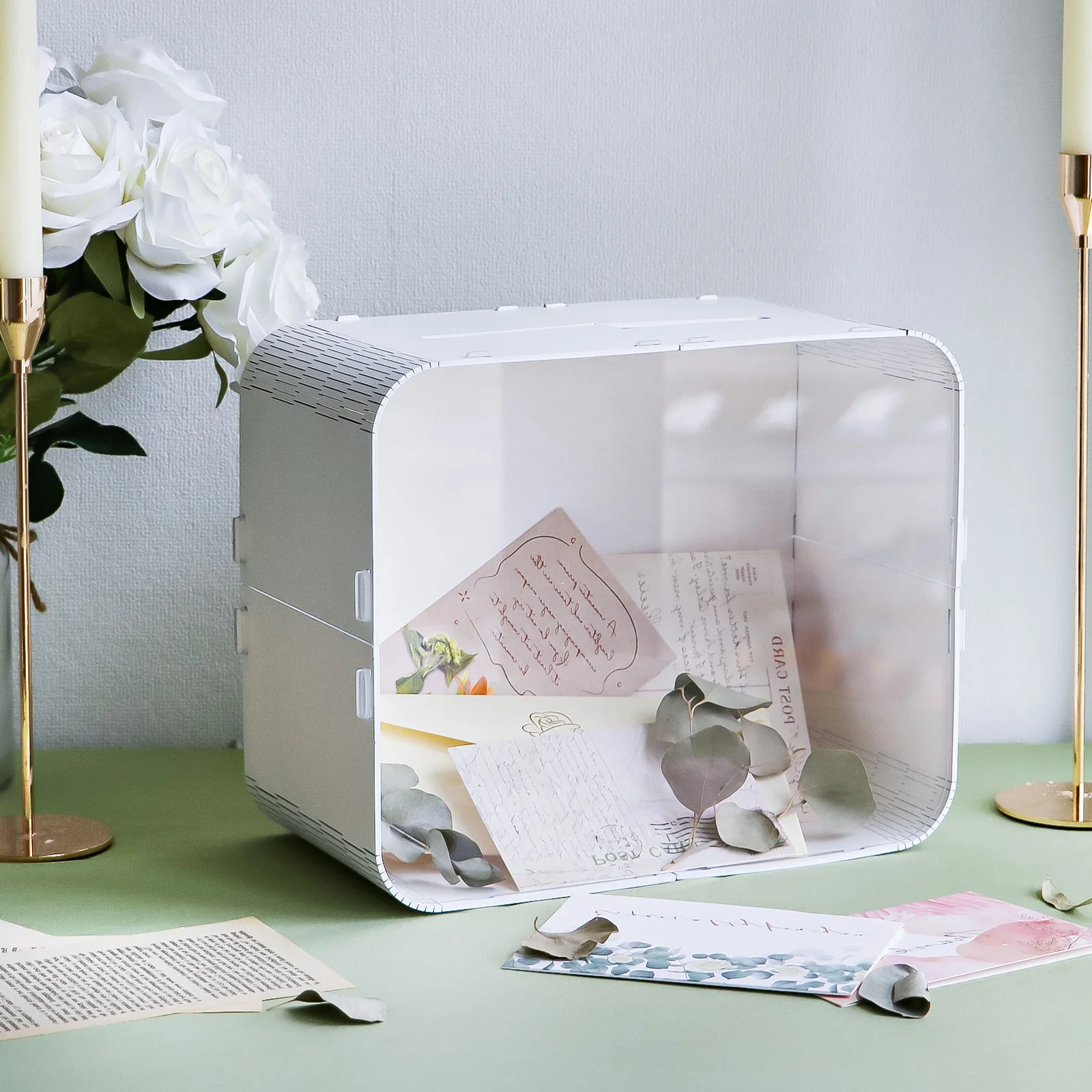 Ourwarm Acrylic Wedding Card Box Gift Card Box for Wedding Reception, for Party Graduation Baby Shower Birthday Decorations