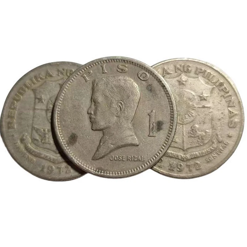 1 Pezzo Filippine 1972-1974 1 Peso Nichel Ottone Moneta 33Mm