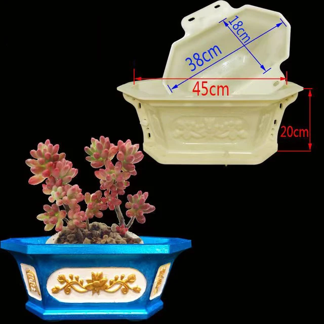 Téglalap Alakú Cement Virág Edény Penész Római Oszlop Európai Stílusú Bonsai Modell Nagy Kicsi Csiszolás Házi Készítésű - Image 6