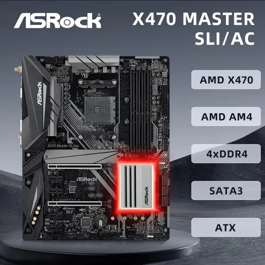 ASROCK X470 MASTER SLI/AC マザーボード AMD AM4 サポート 5800X3D