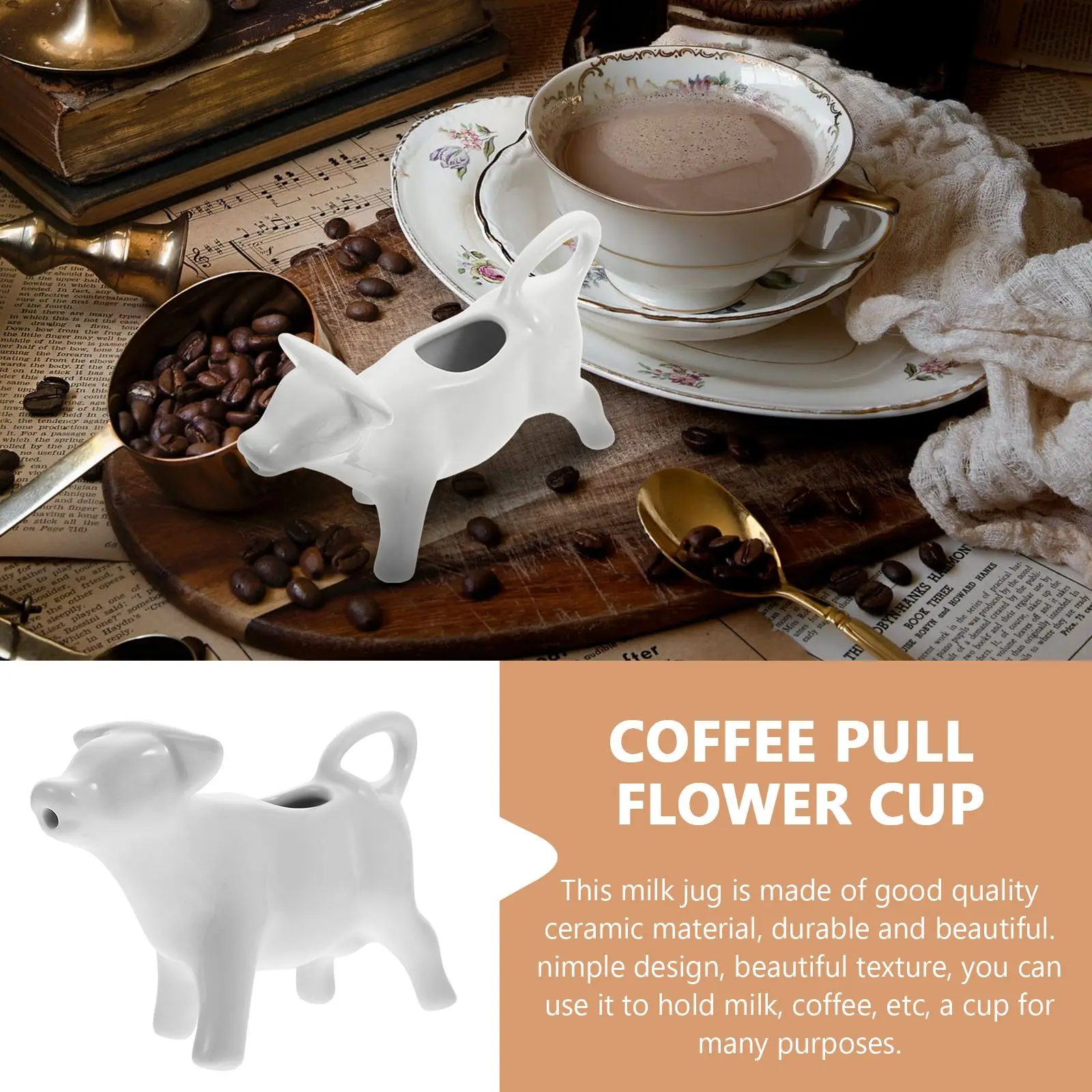 Pitcher Milk Creamer Ceramic Jug Cow Coffee Cup Sauce Gravy Dispenser Pourer Frothing Mini Container Serving Boat Frother