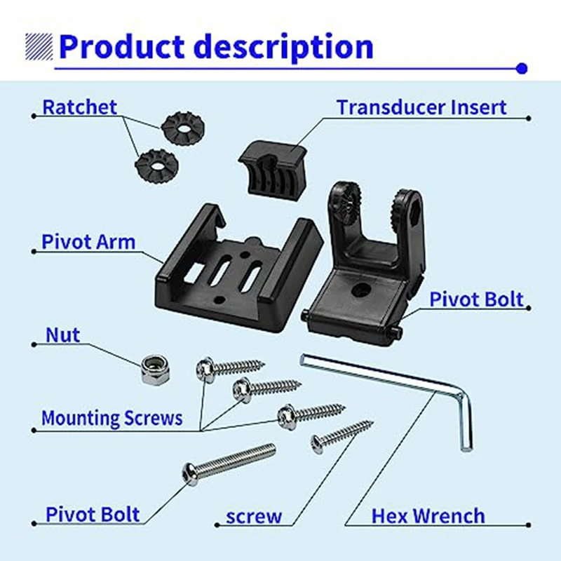 1 Piece Transducer Bracket Black Plastic For 7400931 XNT,Transducer Mount For XHS Model Transducers XNT 9 20 horn bracket
