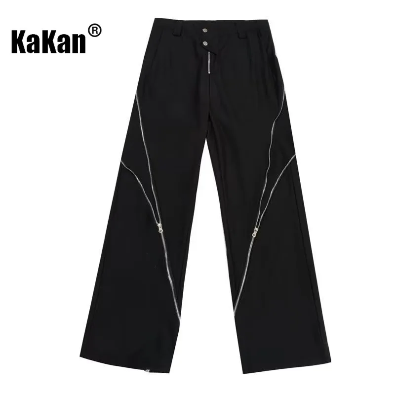 Kakan - European and American New Black High Street Jeans for Men's Wear, Work Fit Zipper Casual Pants K71-665
