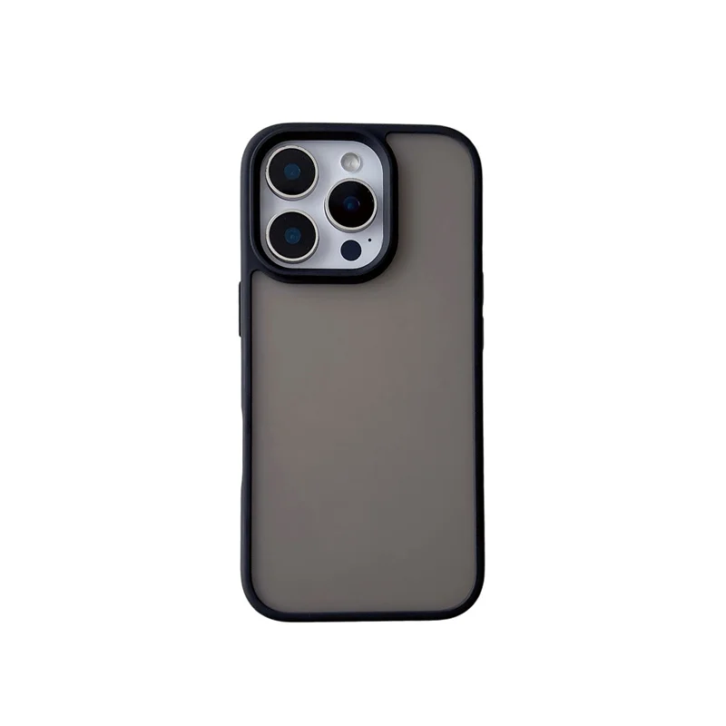 Luxury Matte Black Shockproof Anti-Fingerprint Bumper Case with Translucent Shell