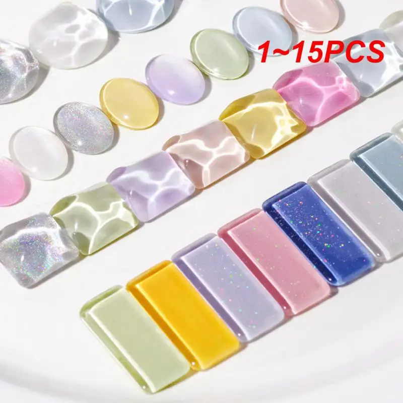 1 ~ 15Pcs Clear Nail Glass Color Card Nail Swatches Card Display Chart Gel Polish Template Nail Art Sample Stand Tavolozza Acrilica