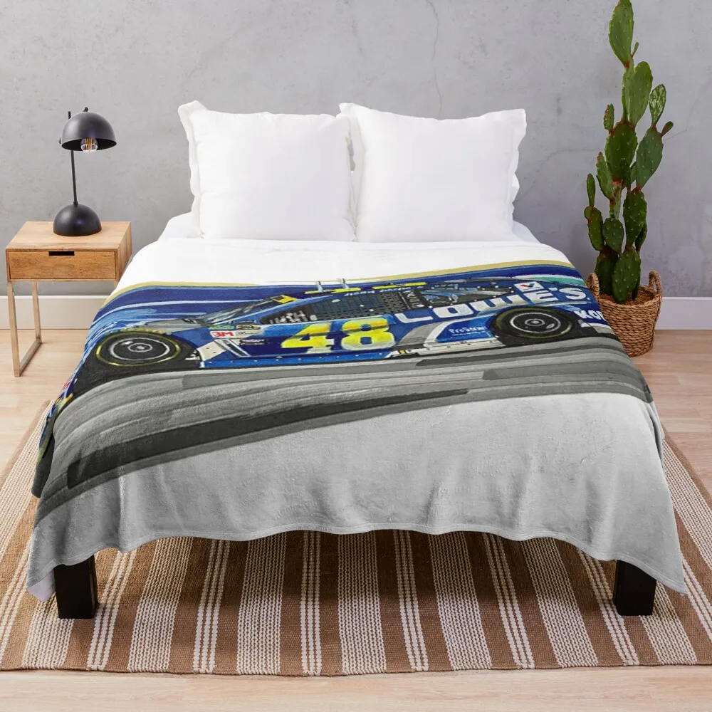 

Jimmie Johnson Throw Blanket Thermal Blankets For Travel Flannel Fabric Beach Blanket