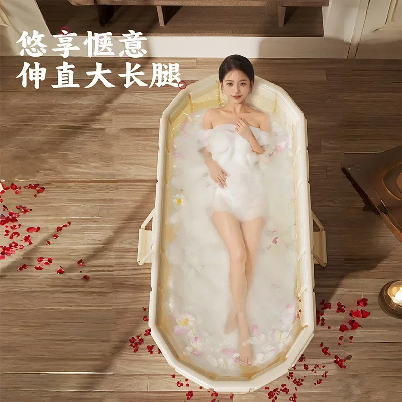 Bath bucket foldable adult installation-free bath bucket thickened bath foldable bathtub