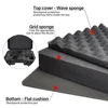 1PC Black Plastic Toolbox 250*200*76mm Shockproof Waterproof Plastic Storage Box PP Material Tote Storage Bag Built-in Sponge 5