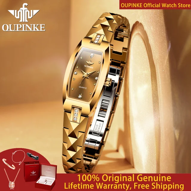 OUPINKE 3242 Women Watch Luxury Swiss Movement Quartz Watch Waterproof Tungsten Steel Bracelet Women's Dress Watch Fashion Item
