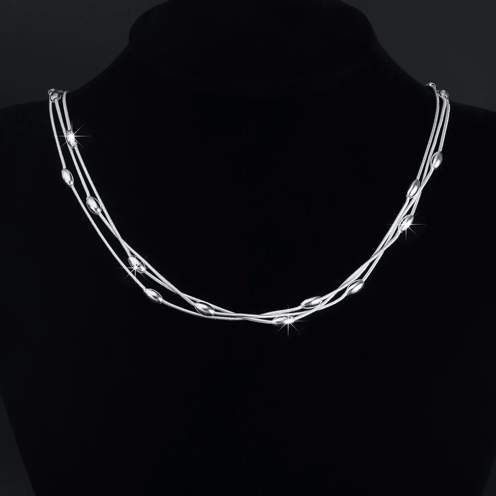 925 sterling silver Charms beads Necklace for women luxury fashion party wedding accessories Jewelry Christmas gifts - 2