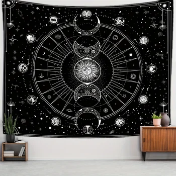 1pcS75 * 58cm soleil lune Horoscope Divination imprimé tapisserie décor à la maison tapisserie décoration murale 1