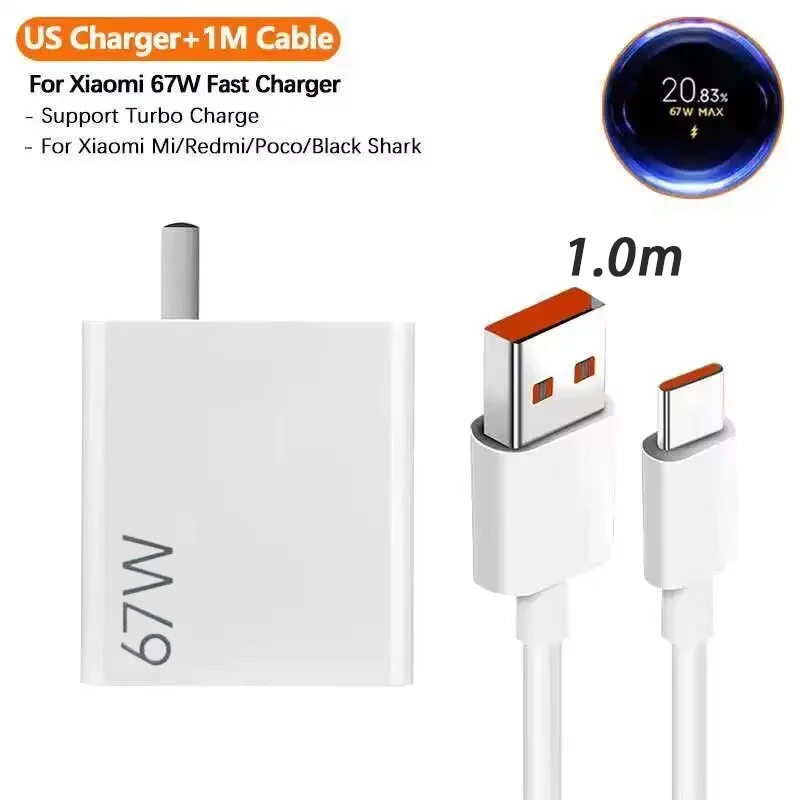 ตัวเลือกสินค้า อะแดปเตอร์ชาร์จเร็ว Xiaomi 67W USB-C สายยาว 1 เมตร