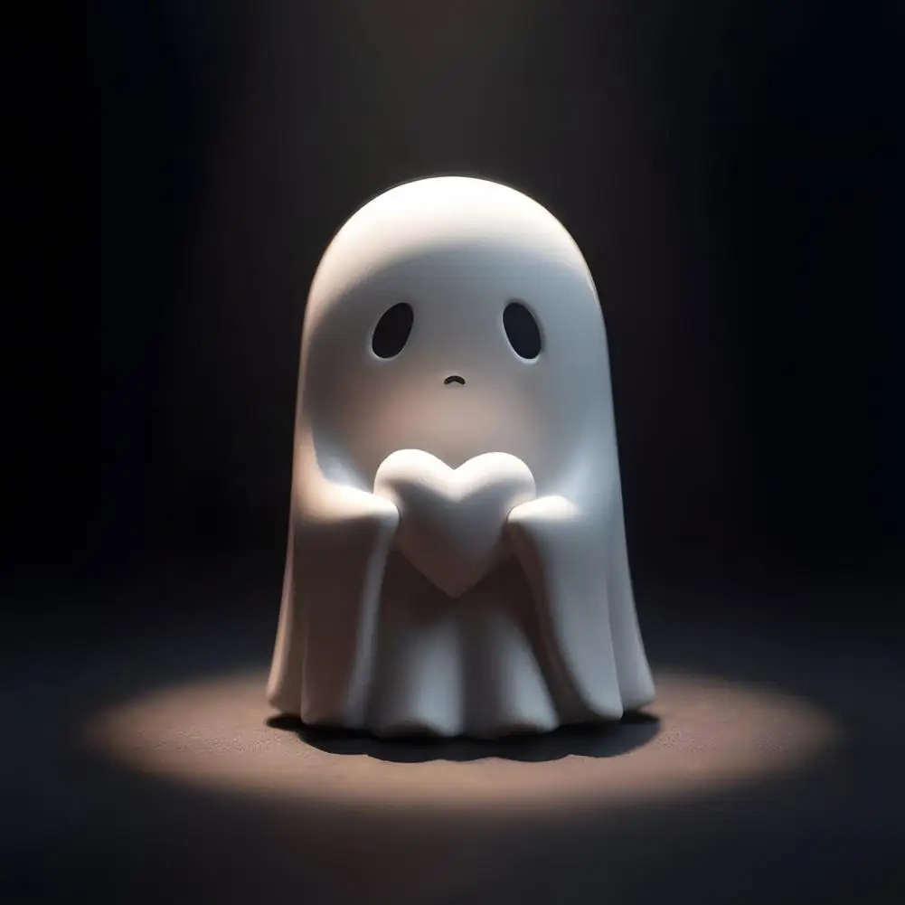 Ornament Crafts Miniature Figurines Resin Ornaments Miniature Ornament Resin Crafts Ghost Ornament Creative Funny Halloween Ghost Figurine Heart Middle Finger Resin Statue Sculpture Home Office Desktop Decoration Ornament