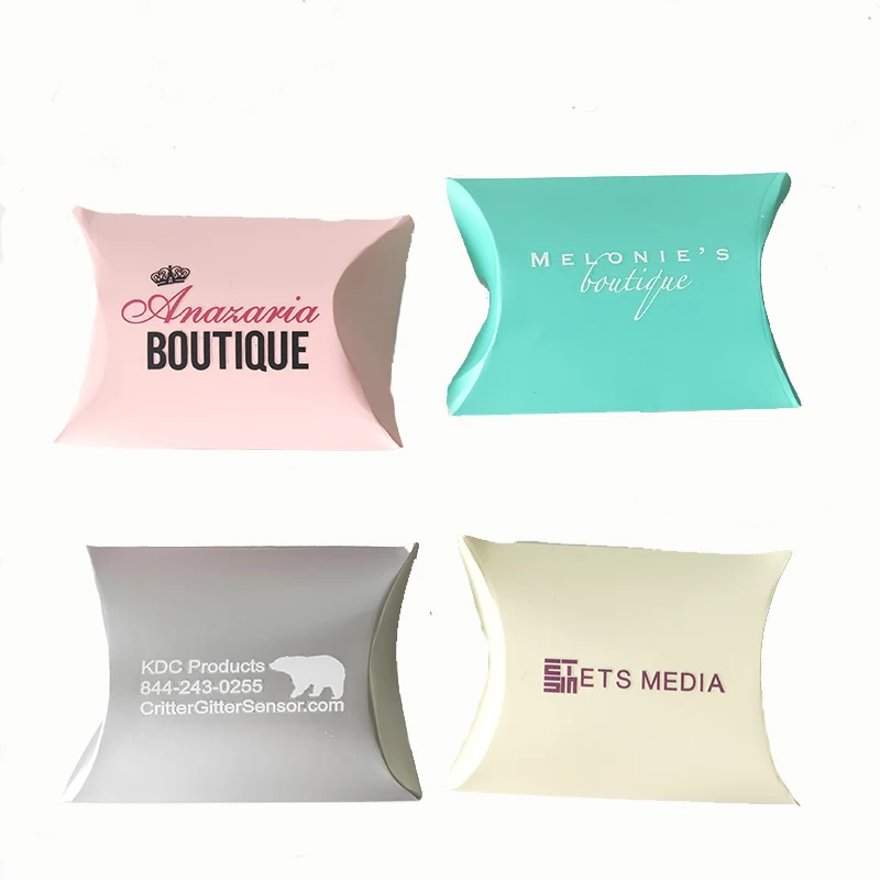 Print Pillow Shape Wedding Party Favor Paper DIY Gift Box Candy Boxes Supply Favour Kraft Paper Jewelry Bags 100pcs