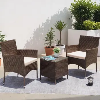 3-Piece Rattan Patio Set 1