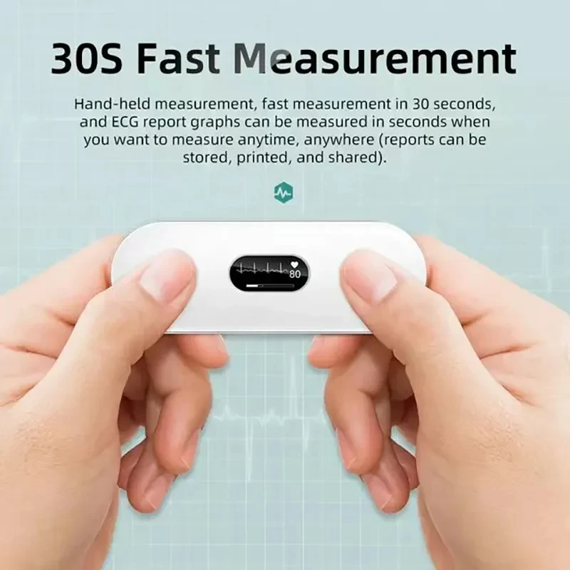 ECG Monitor Portable OLED Bluetooth EKG Cardiaco Heart Monitoring Wearable Unlimited Data Storage Share
