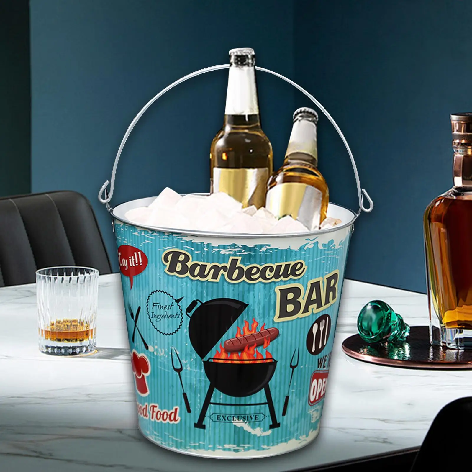Beverage Chilling Tub Ice Bucket Round Wine Bucket Drinks Chiller Bin for Beer Bottles Champagne Bottles Parties Home Pub Beverage Chilling Tub Ice Bucket Round Wine Bucket Drinks Chiller Bin for Beer Bottles Champagne Bottles Parties Home Pub