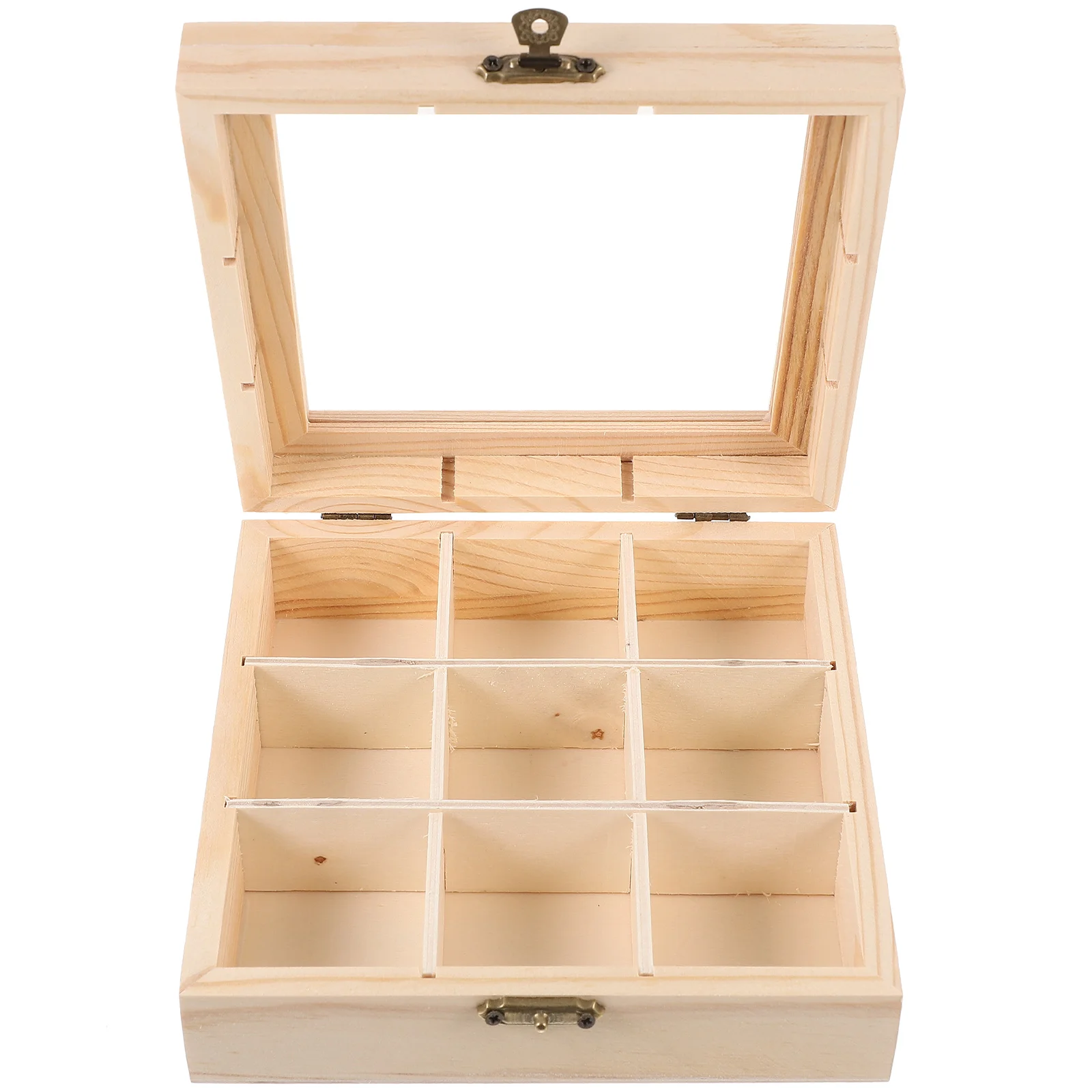 Tea Tin Box Tea Canister Sugar Packet Holder Tea Bag Organizer Glass Container 15x15x5cm