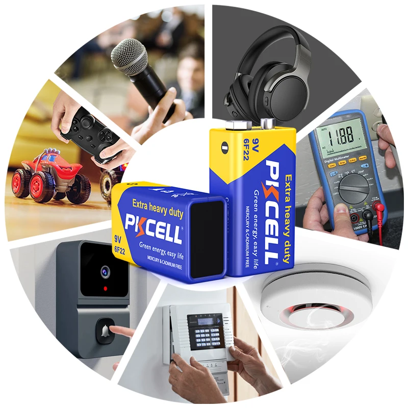 20PC PKcell 9V battery Dry Non-Rechargeable 6F22 PPP3 9 V Batteries as 6lr61 for remote control smoke detector Alarm toys