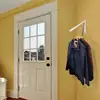 Wall Mounted Clothes Rack Punch Free Foldable Drying Rack 20 Pounds Load Bearing Hanger Rack Wavy Design Drying Coat Racks 5