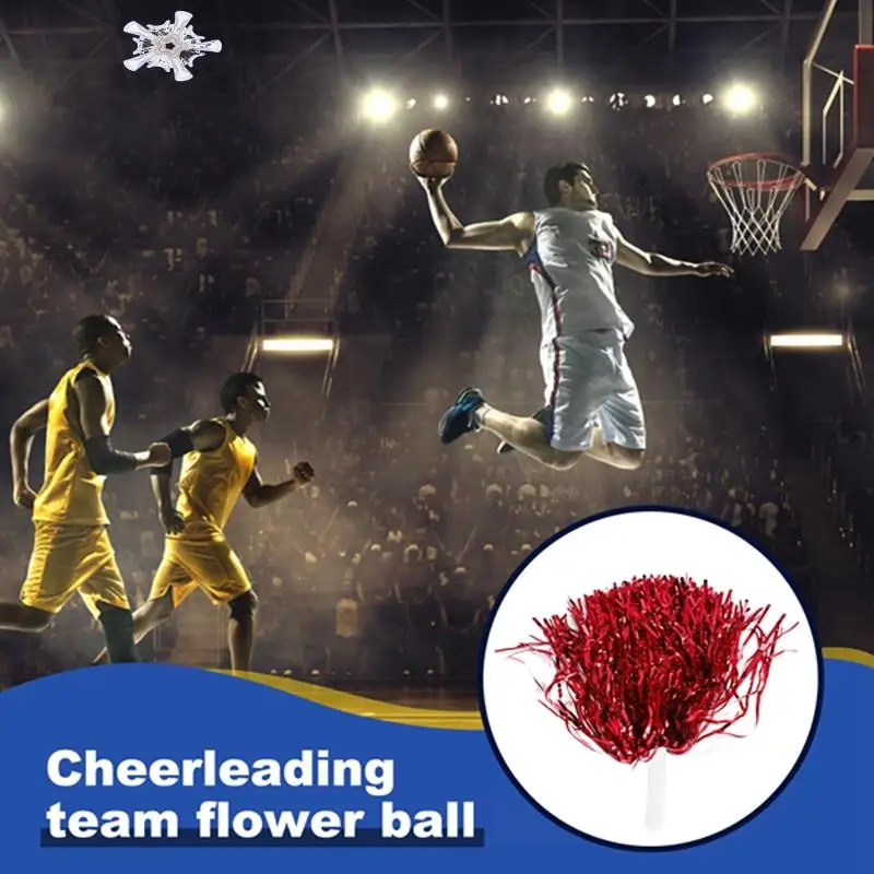 24Pcs Cheerleading Pom Poms Metallic Foil Cheer Pom Poms With Plastic Handle For Adults Kids Cheerleaders Party
