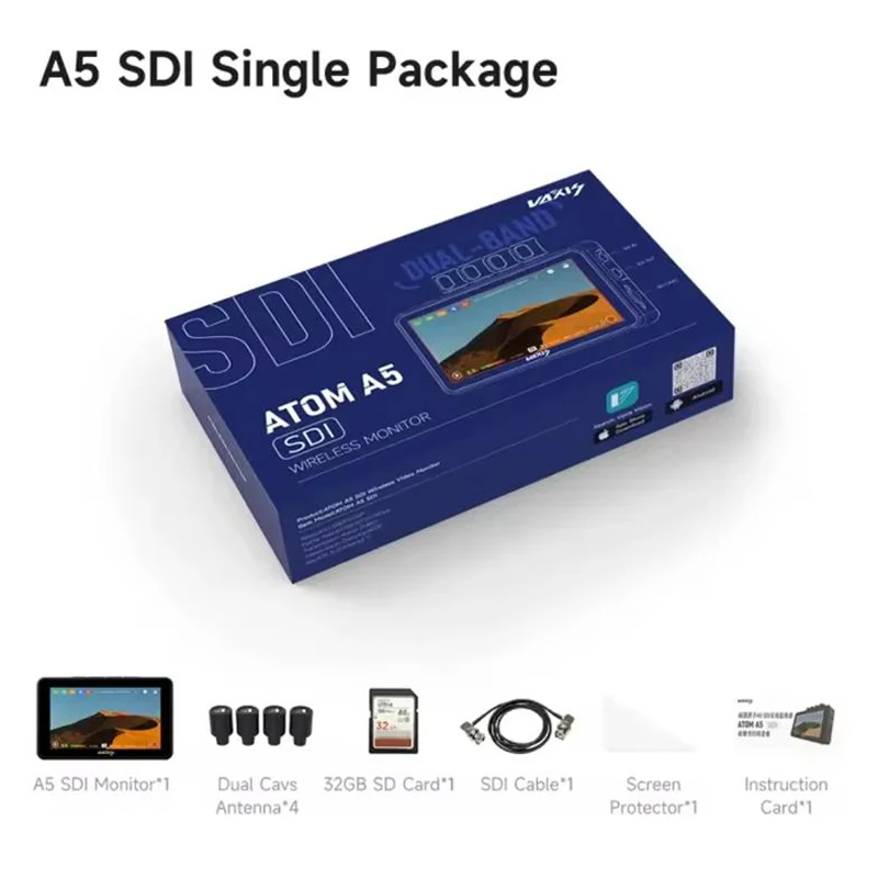 Vaxis Atom A5 SDI 5.5-inch Wireless Image Transmission Monitor 300m Transmission Distance All-in-one Machine Highlight Screen