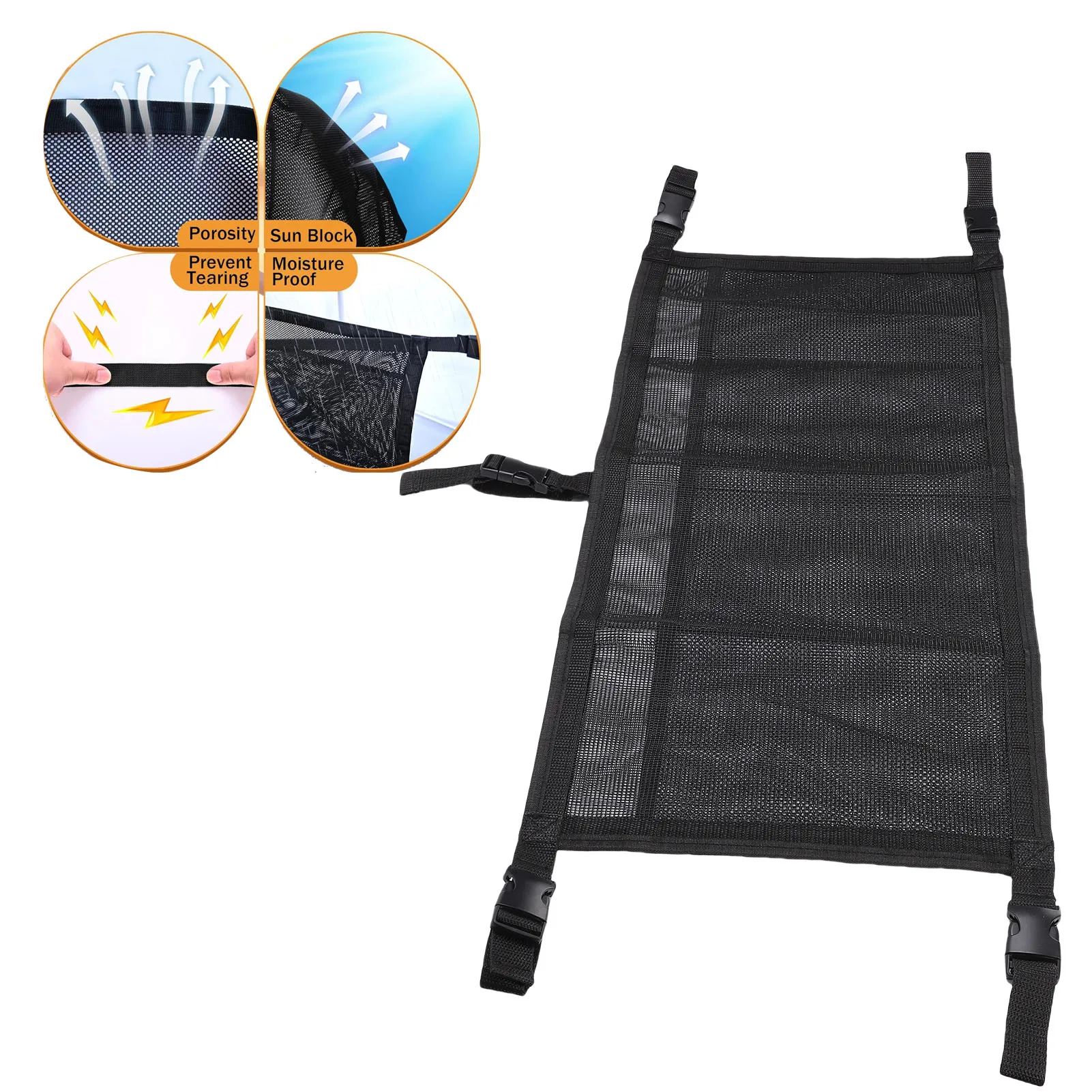 Boat Storage Bag with 3 Divisions Adjustable Straps Mesh Boat Seat Organizing Suspended Bag for Yacht Boat Storage Organizer