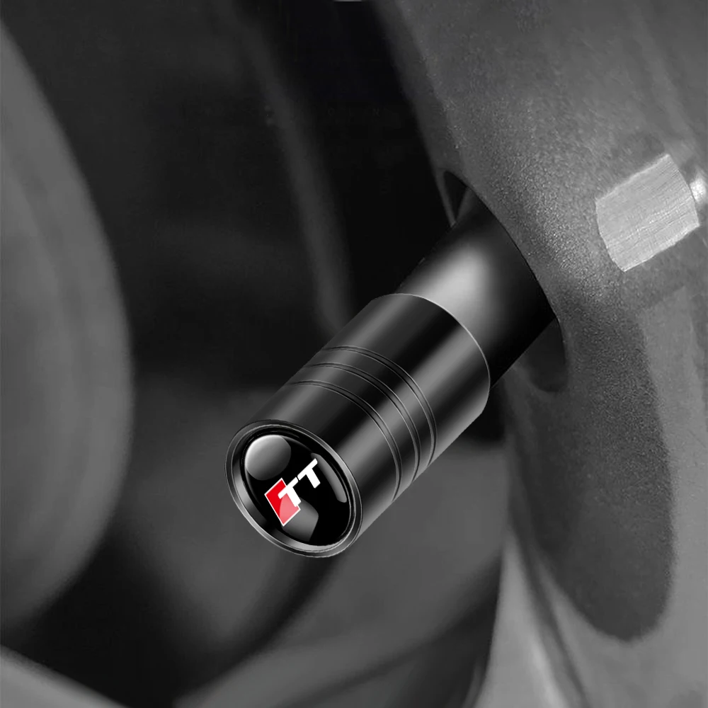 4개 휠 타이어 밸브 캡 에어 스템 타이어 플러그 액세서리 (아우디 A1 A2 A3 A4 A5 A6 A7 A8 콰트로 S라인 RS Q2 Q3 TT B5 B6 B7 B8 용)