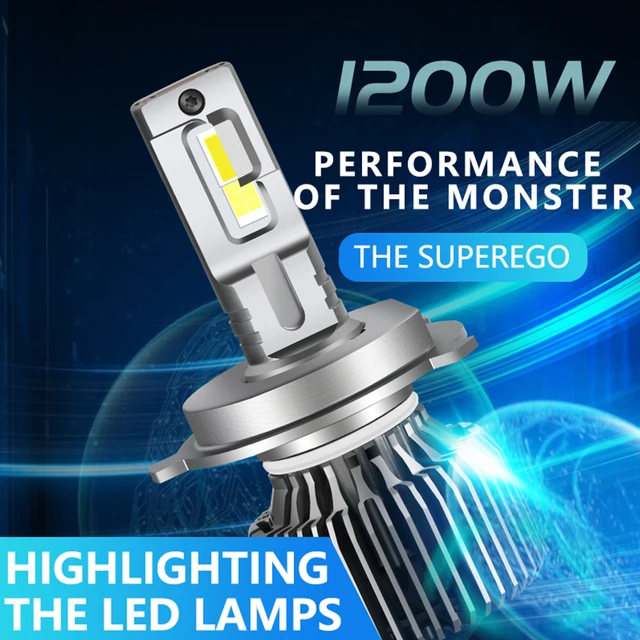 12V 1200W 6000K 14000LM L/H Beam Auto Accessories H4 H7 H11 H8 H9 Bulb  Super Bright 2pcs 18 LEDs Car LED Headlight Fog Light - AliExpress