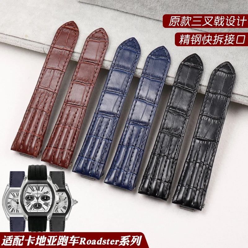 Per Cartier Roadster W6206018 W6206017 Cinturino In Nylon Da Uomo Interfaccia Speciale A Sgancio Rapido Cinturino In Pelle Cinturino Da 19Mm