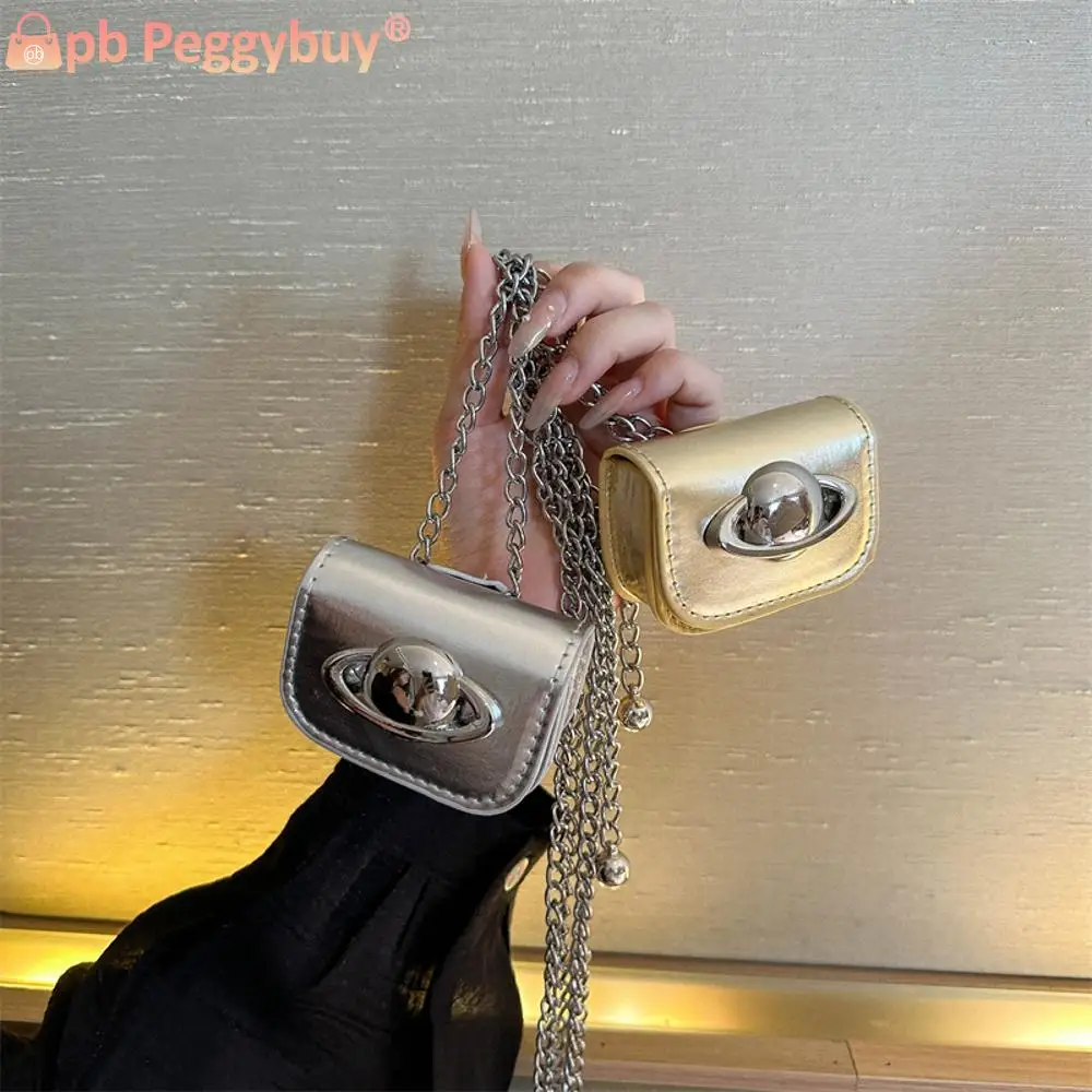 Women Mini Tote Bag Summer Fashion Crossbody Bag Chain Decor Shoulder