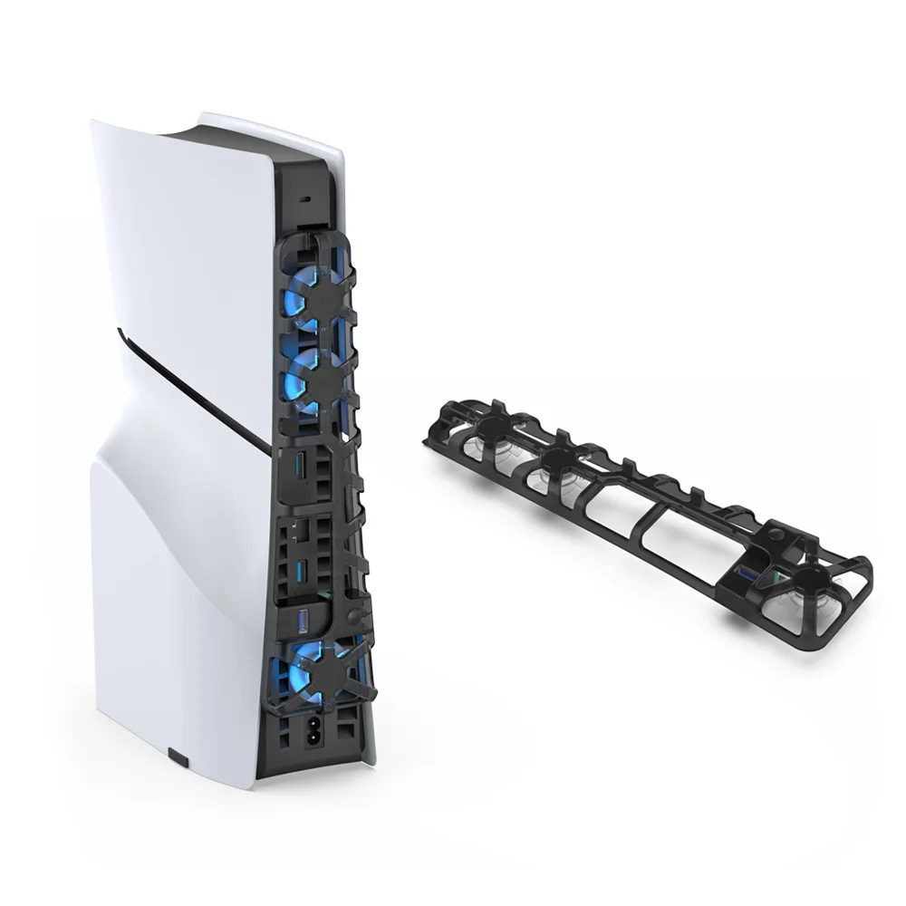 PS5 슬림 콘솔 냉각 팬 쿨러 선풍기, LED 라이트 포함, USB DC 5V 게임 콘솔 후면 냉각 선풍기, 플레이스테이션 슬림용