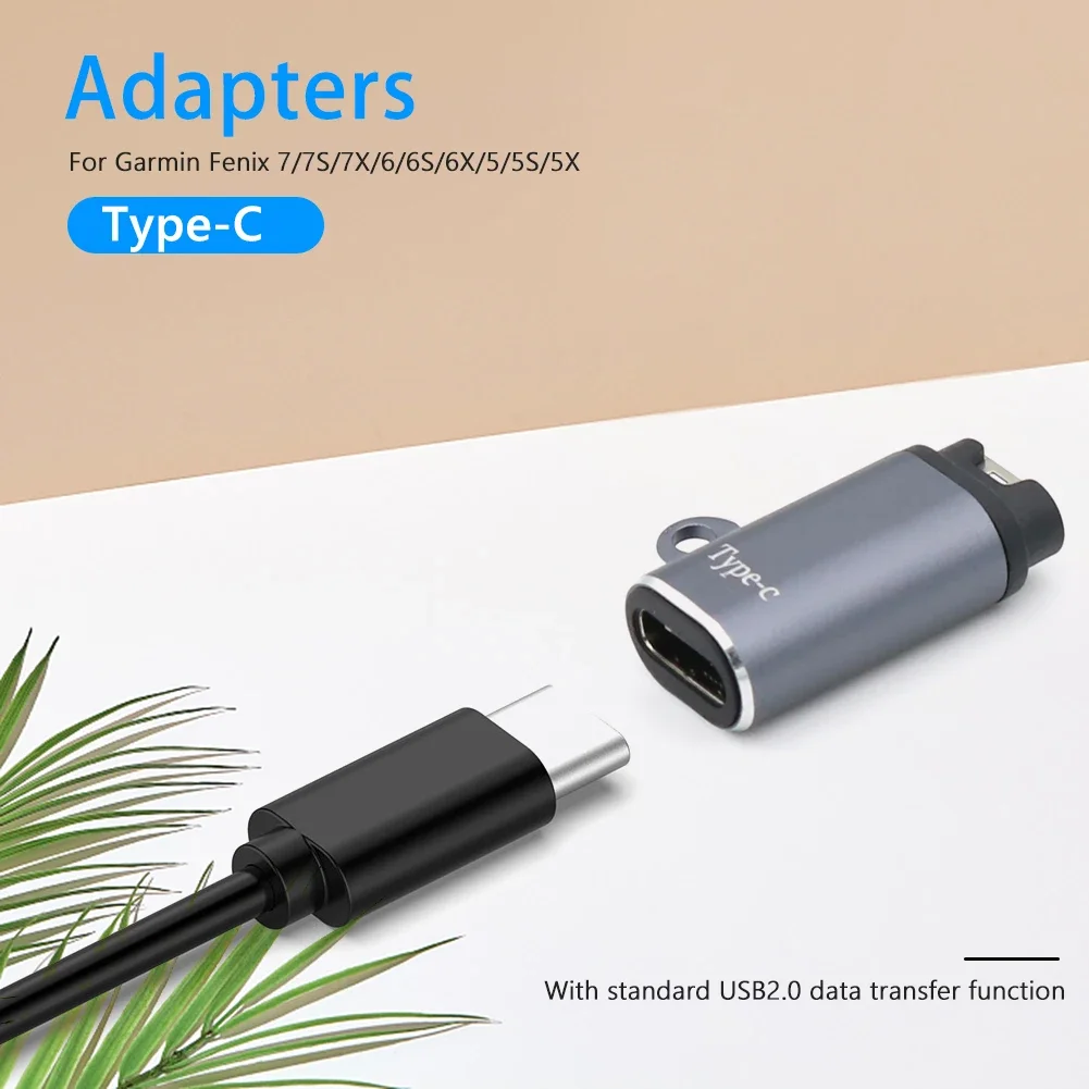 Type C/Micro/ios USB Charger Adapter For Garmin Fenix 7/6/5 Instinct 2S Venu 2 Plus EPIX forerunner 745 Watch Charging Converter watch charger charging cable