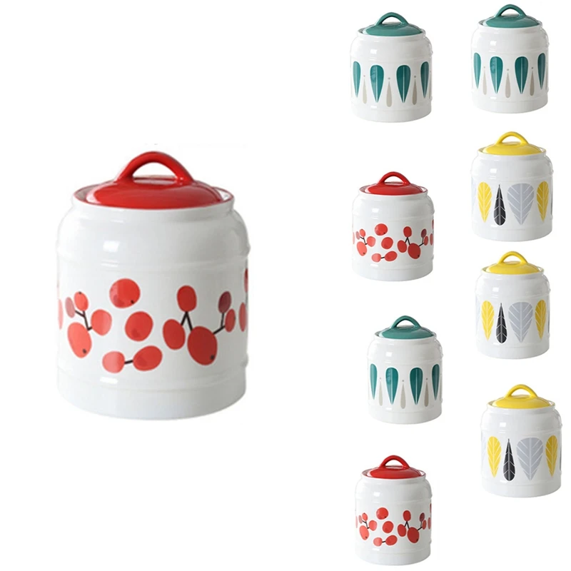 

New Ceramic Airtight Jar With Lid Large-Capacity Household Portable Snack Tea Storage Jar Sugar Bowl Grain Storage Jar