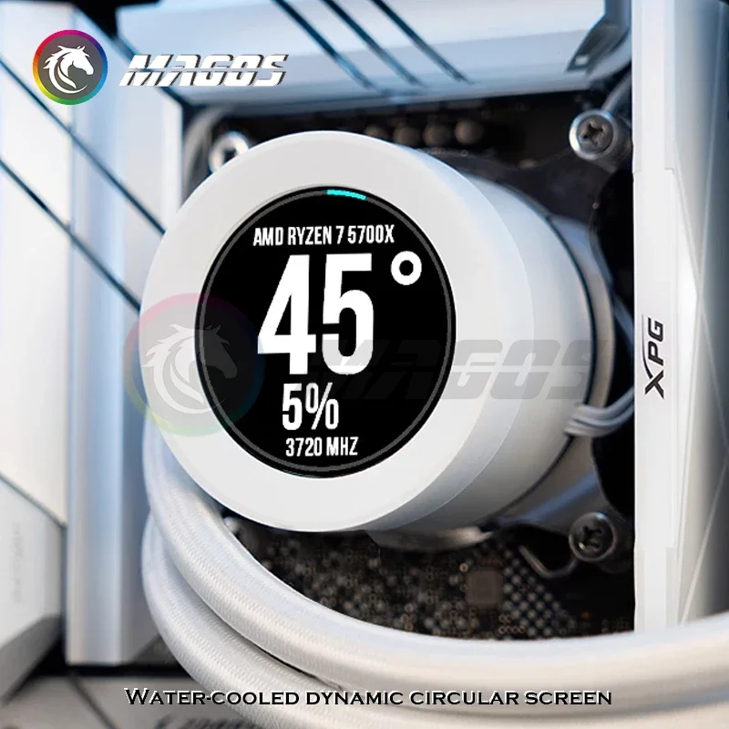 Cpu Aio Cooler Monitor Display Ips 2.1 Polegada 480x480 Suporte Gif Vídeo Aida 64 Controle 120 240 360 Cpu Resfriamento de Água Mod Parte - Imagem 5