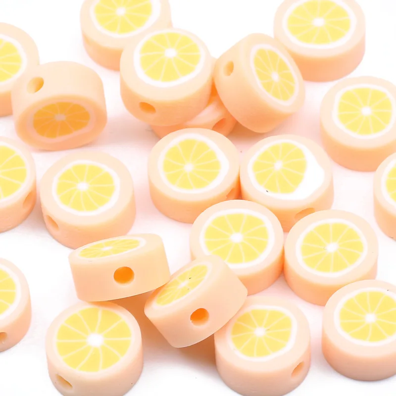 20/50/100 Stück 10 mm gemischte Obst-Ton-Abstandsperlen, Polymer-Ton-Perlen für Schmuckherstellung, DIY-Armband, Halskette, handgefertigte Accessoires – Detail 9