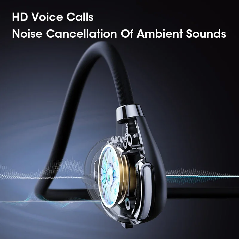 Wireless Bluetooth Air Conduction Headset Hanging Ear Bluetooth 5.3 Headset with Microphone HD Low Latency Sports Headset