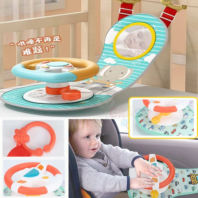 Baby Car Seat Toy Simulation Musical Steering Wheel Toy With Light Activity Seat Travel Toddler Toys For Infant Girl Boy Gifts 4