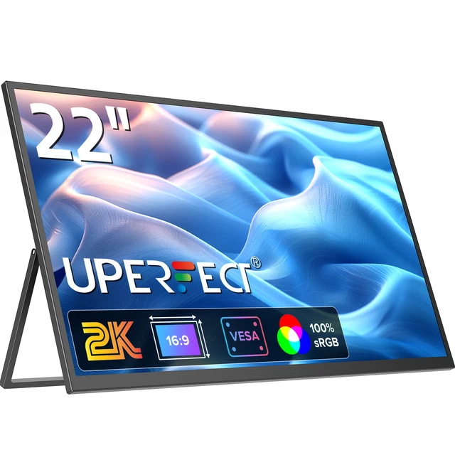 UPERFECT UMax 22 Computer Display 22inch Monitor 2K 1440P 100% sRGB IPS Screen w/ Stand For Laptop PC Mac Phone PS5 Game Console 1
