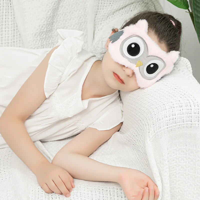 Eye Mask Hot Soft Silk Owl Toy Eye Mask Sleeping Mask Plush Eye Shade Cover 3D Cartoon