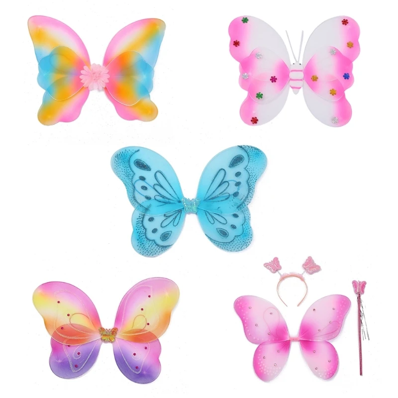 

634C Wings Little Girls Fairy Wings Kid Angel Wings Halloween Party Props