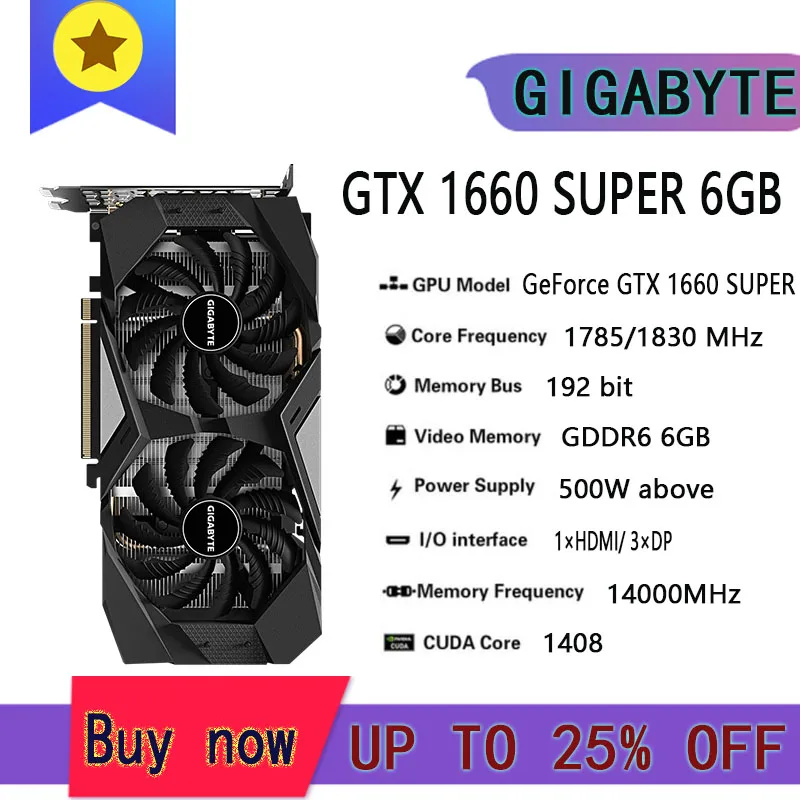 GIGABYTE Raphic Card GTX 1650 1660 1660TI 1660S SUPER 4GB 6GB Video Cards GPU GDDR5 GDDR6Desktop CPU Motherboard best graphics card for pc