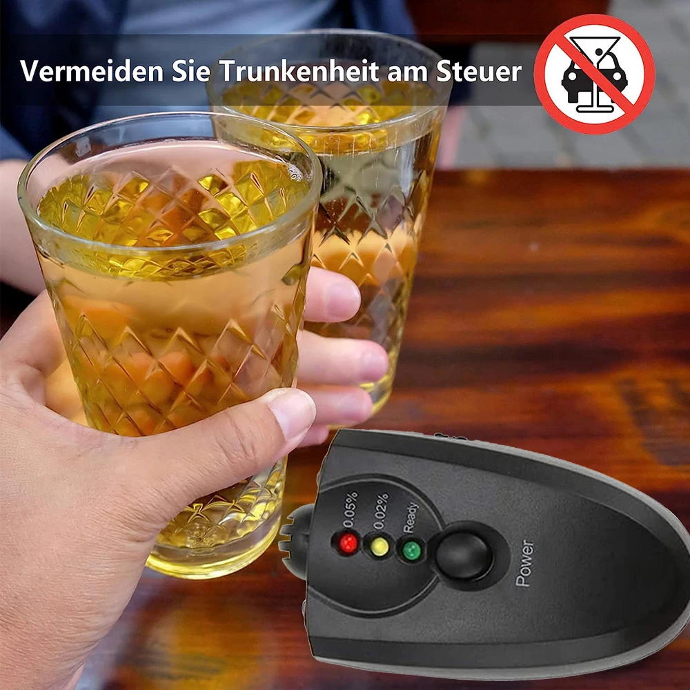 Portable Breathalyzer Keychain Red Light LED Flashlight Alcohol Breath Tester Professional Keychain Alcohol Tester Analyzer