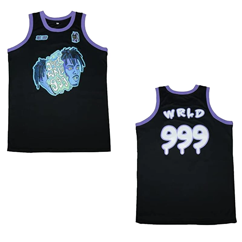 

BG JUICE WRLD 999 jersey LEMONADE Sewing embroidering Outdoor sportswear Hip-hop culture movie Black summer basketball jerseys