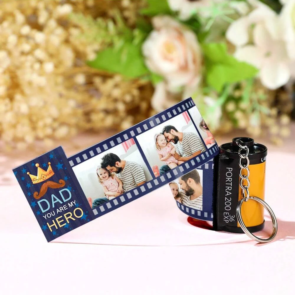 10pcs foto rotolo di pellicola portachiavi fai da te foto album di testo Cover portachiavi memoriale personalizzato regalo per la festa del papà amante regalo gioielli