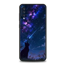 Van Gogh Starry Sky Cat Art Phone Case Cover for Galaxy A42 5G (A1)