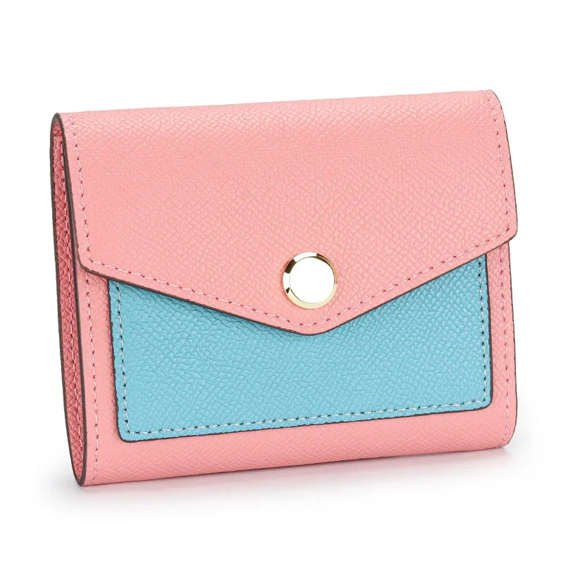 thumbnail image 1 of Carteras de piel de vaca suave de lujo para mujer, tarjeteros funcionales cortos con tres pliegues a la moda, con múltiples bolsillos, bonitos monederos de uso diario para mujer, 1 of 5