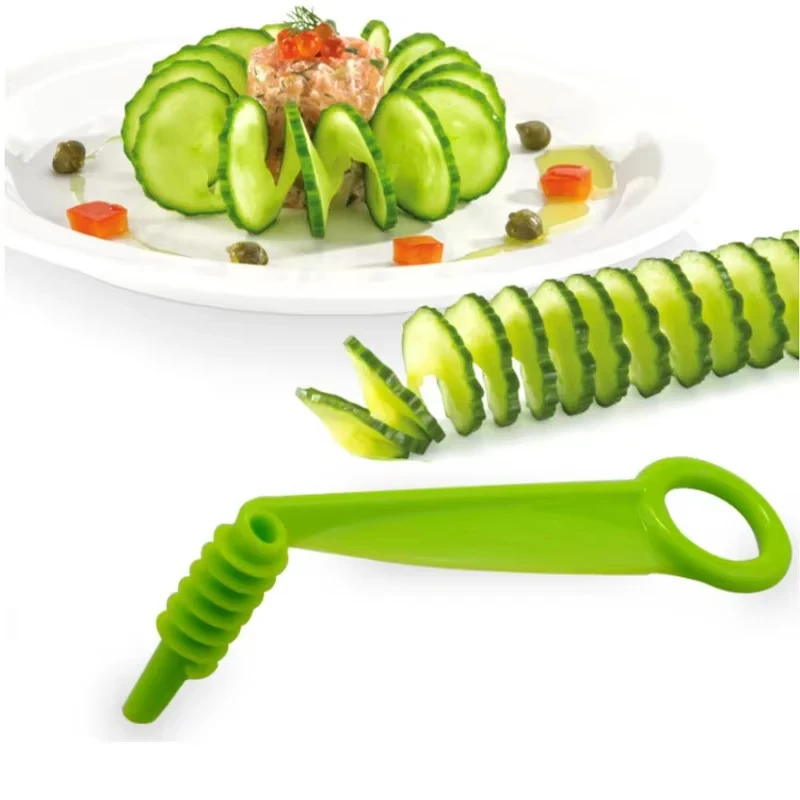 Spiral Slicer Blade Hand Slicer Cutter Cucumber Carrot Potato Vegetables Spiral Knife Kitchen Tool Random Color