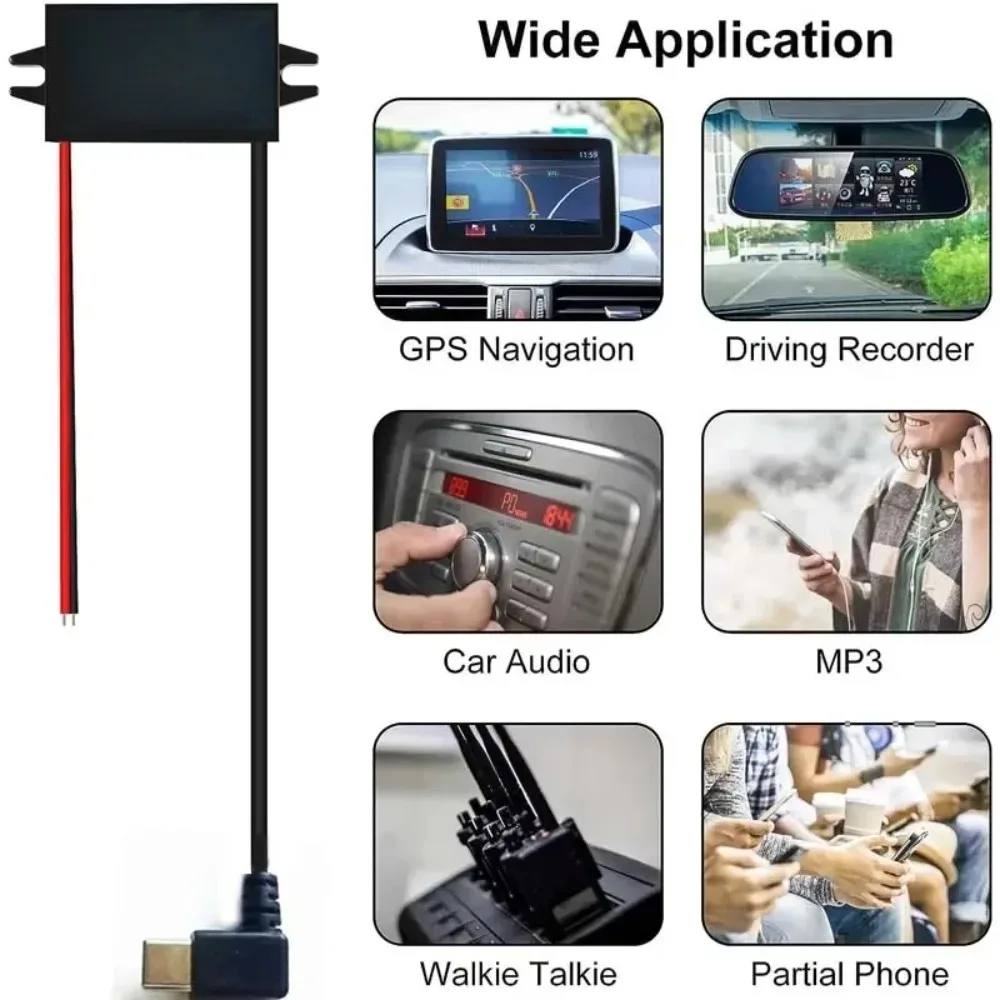 12V-24V to 5V 3A Out Car Phone Charger Adapter DC DC Step Down Power Converter 12 Volt to 5 Volt micro USB C Converter Mini image 3